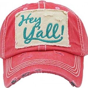 Distressed hey yall trucker hat